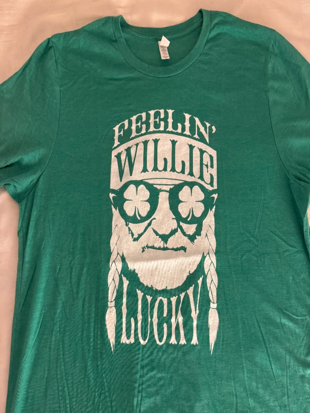 Bella+Canvas short sleeve t-shirt Feelin' Willie Lucky Size XL Green Lightweight - Picture 4 of 5